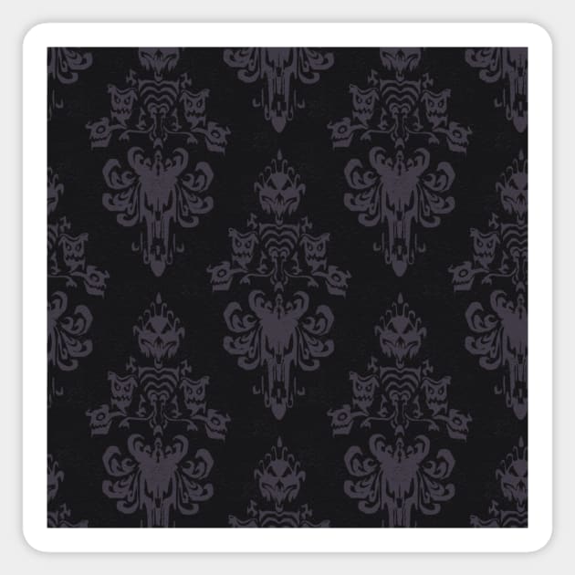 Creepy Wallpaper, Dusty Purple / Grey Sticker by Heyday Threads